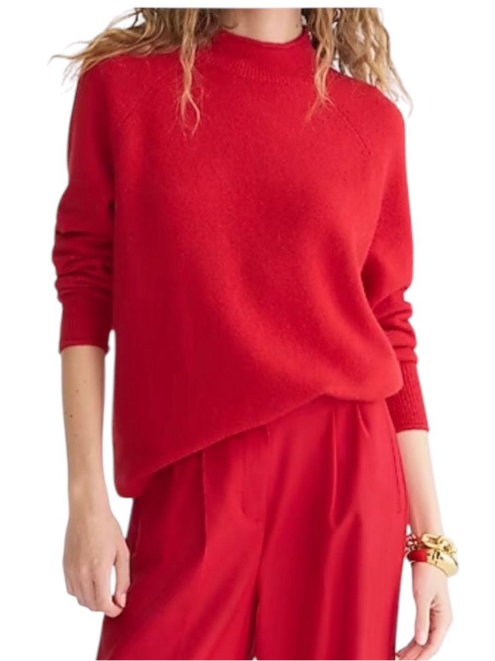 J. Crew Rollneck Sweater in Supersoft yarn Size XS Red Cozy Christmas Winter